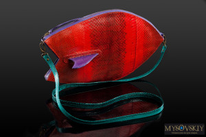 Дизайнерская женская сумочка из натуральной кожи змеи Akula