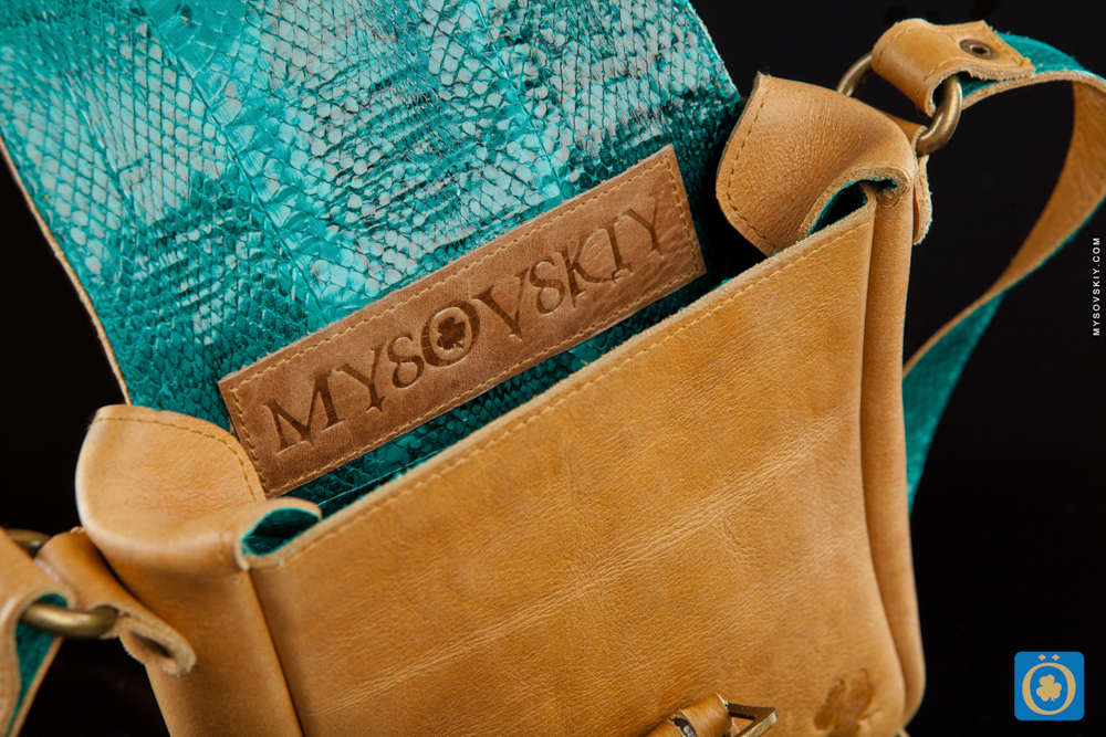Дизайнерская сумка из натуральной кожи морской змеи и коровы CowSnake