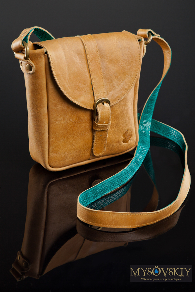 Дизайнерская сумка из натуральной кожи морской змеи и коровы CowSnake