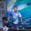 Одежда для серферов. Футболка белая "Street Surfer" Mysovskiy Surf Apparel. Унисекс.